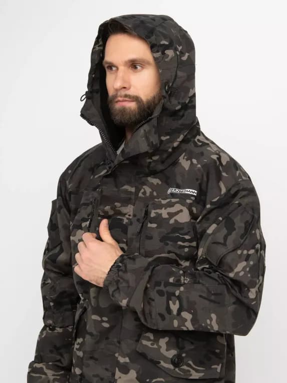 Костюм охотничий демисезонный мужской черный Huntsman Горка-5
