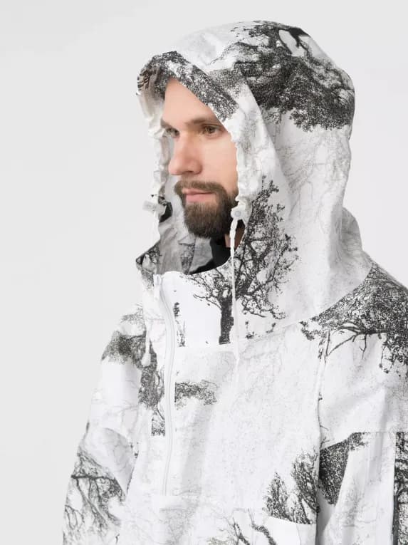 Костюм для охоты зимний Бязь маскировочный Метель Кусты Huntsman