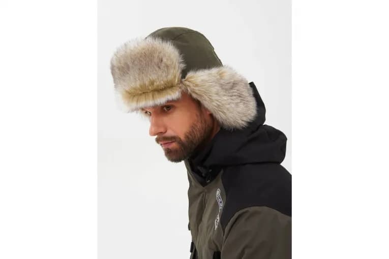 Шапка ушанка зимняя Горка-Люкс Huntsman ткань Исландия хаки Huntsman