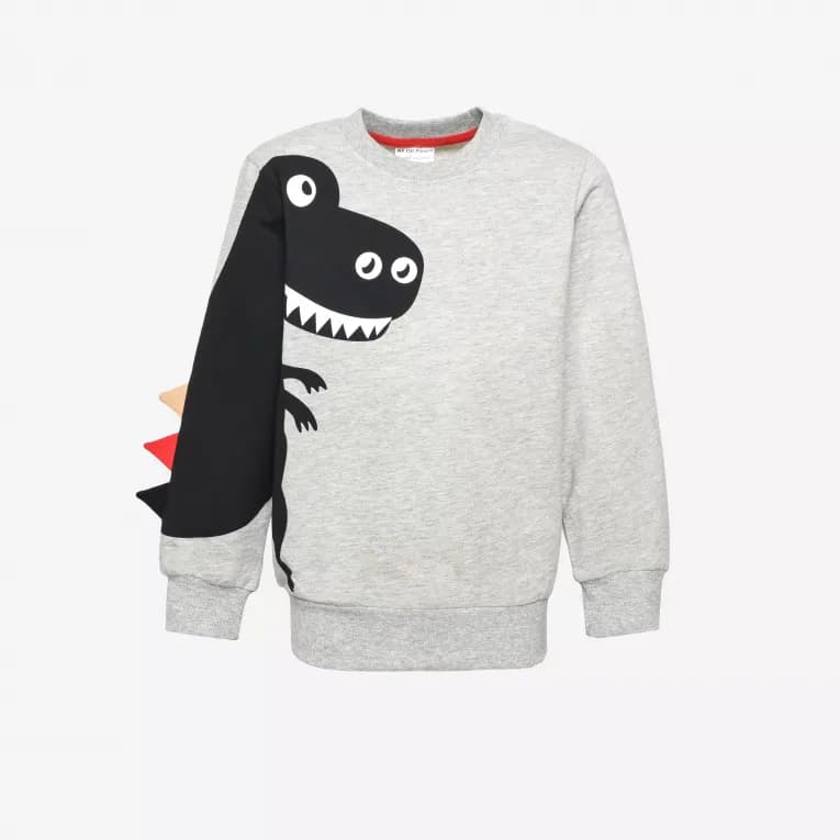 Джемпер детский для занятий спортом серый ADS Sweat Dino 500