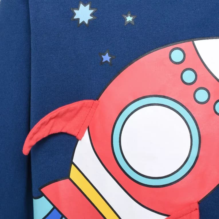 Лонгслив для детей тёмно-синий ADS LS 500 Rocket
