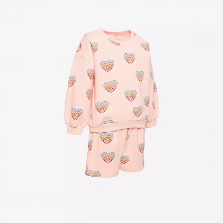Костюм спортивный для девочек розовый ADS Set 500 Pink heart print