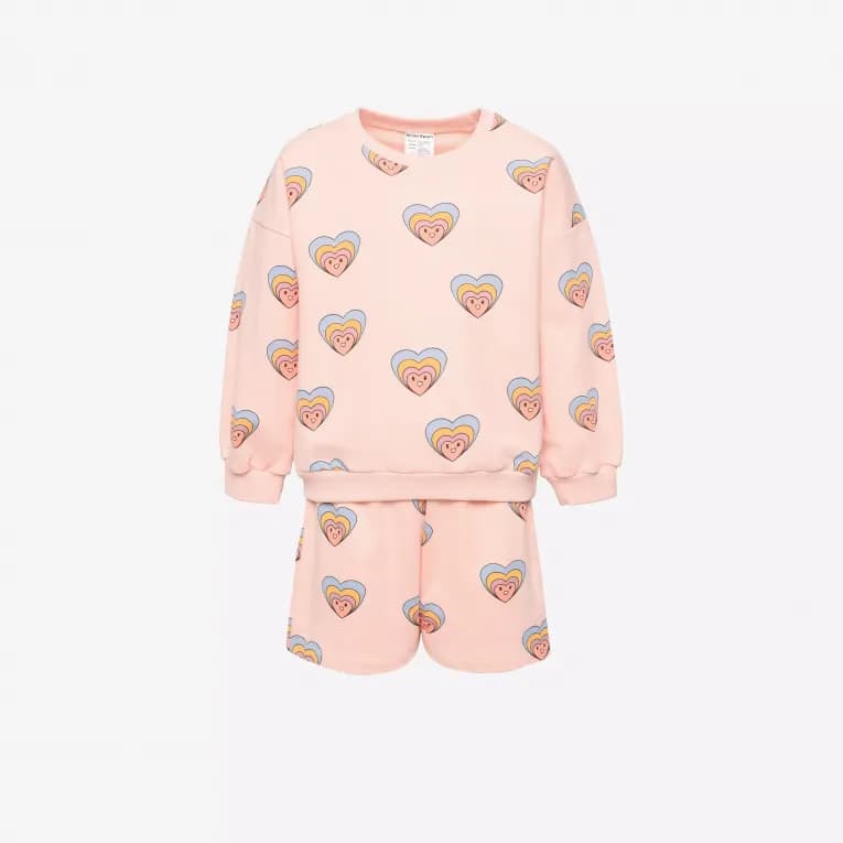 Костюм спортивный для девочек розовый ADS Set 500 Pink heart print
