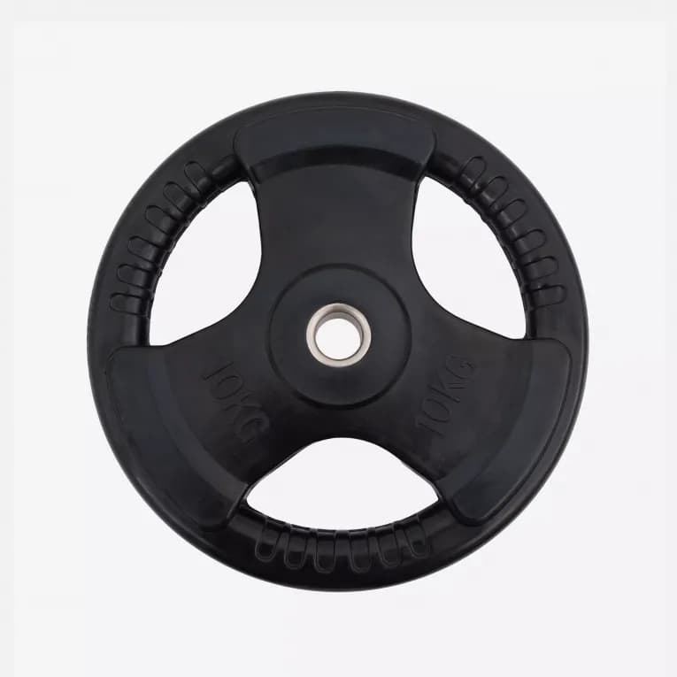 Диск для штанги 10кг обрезиненный чёрный Defit 900