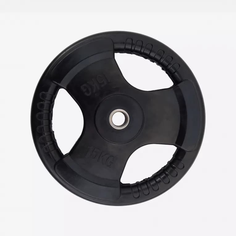 Диск для штанги 15кг обрезиненный чёрный Defit 900