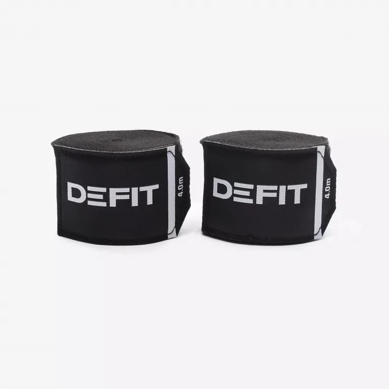 Бинт боксёрский 4м черный DeFit 500