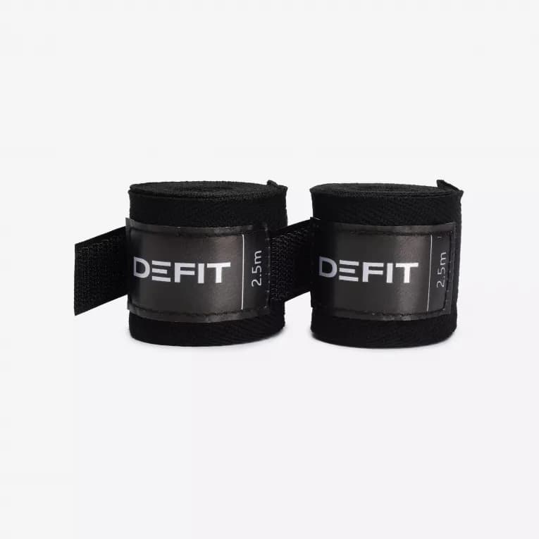Бинт боксёрский 2,5м черный DeFit 100