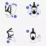 Маска для снорклинга детская зеленая Subea 500 Easybreath XS