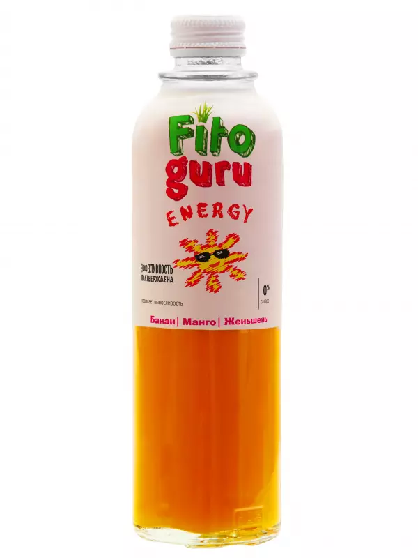 Напиток сокосодержащий 0,33л Манго-Банан-Женьшень Fitoguru Energy