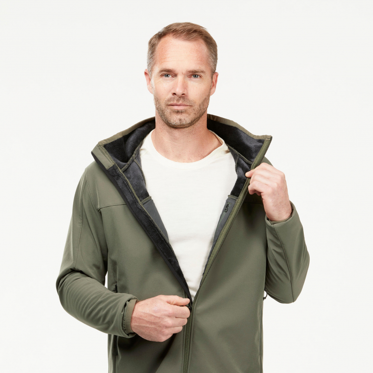 Куртка треккинговая мужская хаки Softshell Forclaz купить в интернет ...