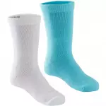 Носки высокие детские 2 пары (белые и голубые) Domyos 100