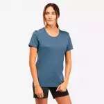 Футболка походная женская серая Quechua MH100