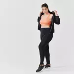 Куртка для бега женская чёрная Kalenji 100
