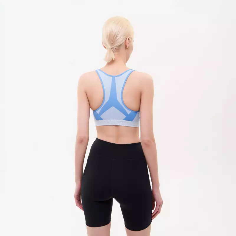 Бра для фитнеса женский голубой Domyos Seamless 500