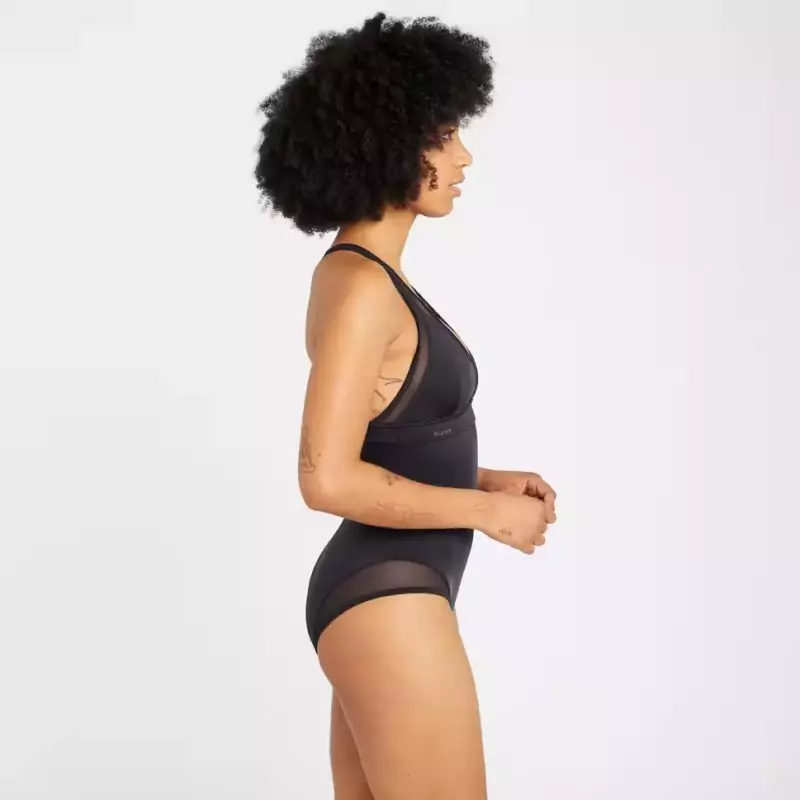 Купальник женский черный Olaian 500 ISA