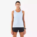 Майка для бега женская голубая Kalenji 100 Run Dry