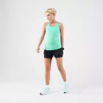 Майка со встроенным бра бесшовная женская зелёная Kiprun 500 Comfort