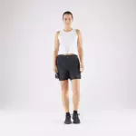 Шорты для бега 2в1 женские чёрные Kiprun 500 Run