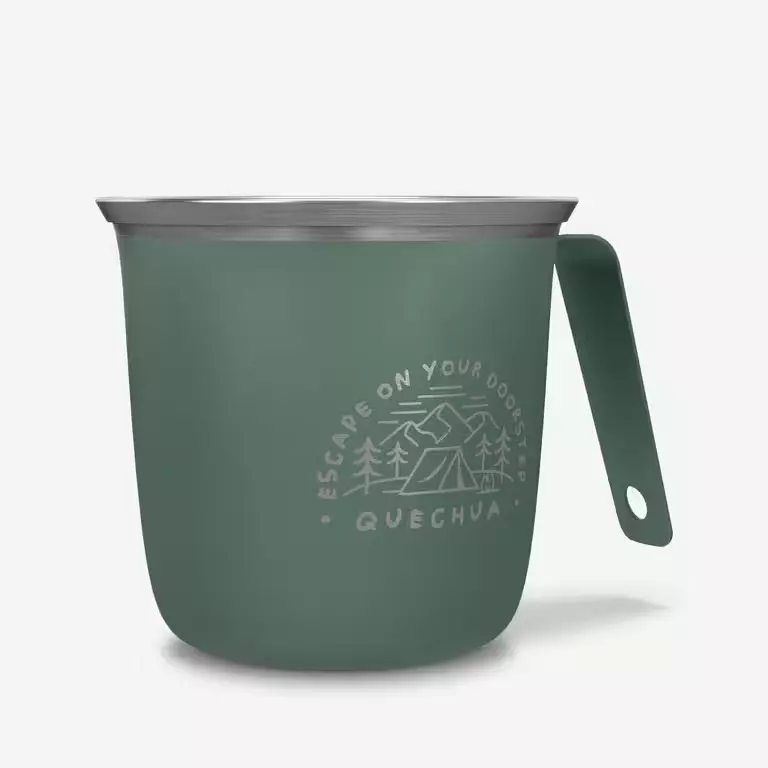 Кружка из нержавеющей стали зелёная Quechua 500