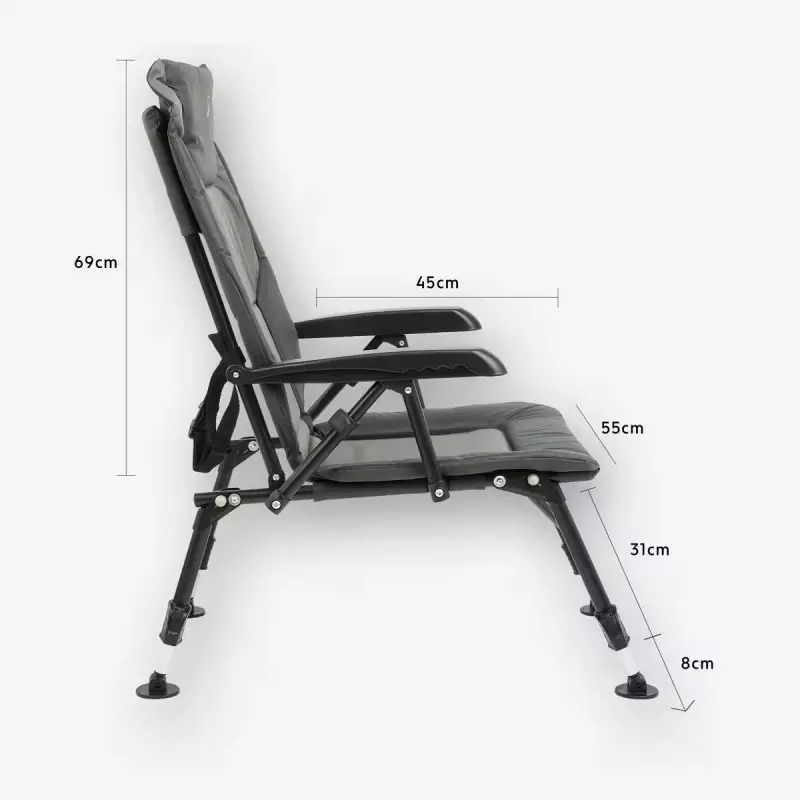 Стул для карповой ловли зелёный Caperlan Levelchair 500