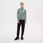 Лонгслив для бега женский зеленый Nordski Warm