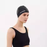 Шапочка для плавания силиконовая черная Dewave 100