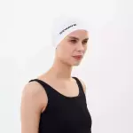 Шапочка для плавания силиконовая белая Dewave 100