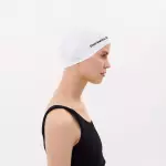 Шапочка для плавания силиконовая белая Dewave 100