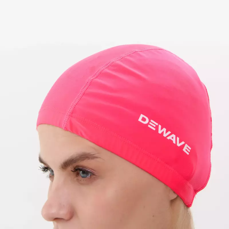 Шапочка для плавания тканевая розовая Dewave 100
