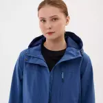 Куртка для походов водонепроницаемая женская синяя Deway NH500