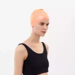 Шапочка для плавания силиконовая с массажным эффектом оранжевая Dewave 500