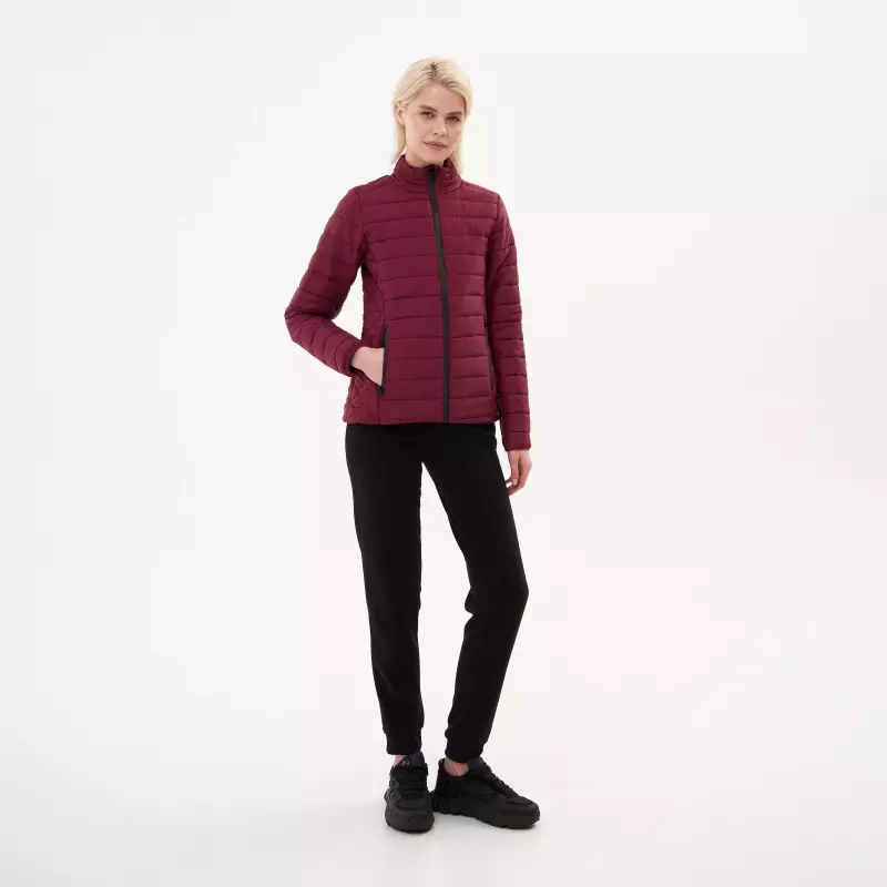 Куртка утепленная для конного спорта женская бордовая Deway 500