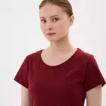 Футболка для фитнеса женская бордовая Defit 500