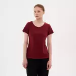 Футболка для фитнеса женская бордовая Defit 500