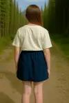 Шорты-юбка для девочек синяя Deway 100