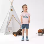 Футболка для походов детская розовая Quechua