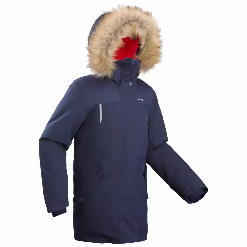 Зимняя куртка парка детская синяя Quechua 500