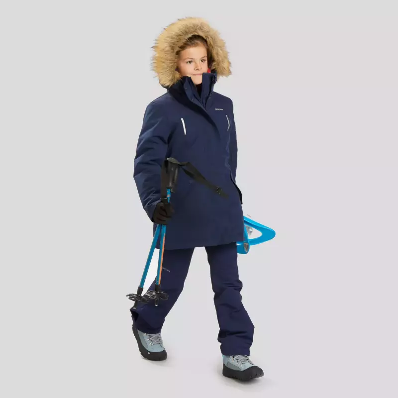 Зимняя куртка парка детская синяя Quechua 500