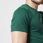 Спортивная футболка мужская зеленая Domyos SLIM 500