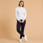 Бриджи для верховой езды утепленные женские синие Fouganza