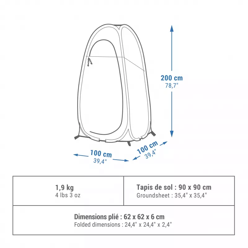 Душевая кабина синяя Quechua 300