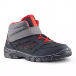 Кроссовки походные детские на липучках черно-красные MH100 MID Quechua
