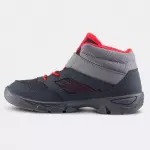 Кроссовки походные детские на липучках черно-красные MH100 MID Quechua