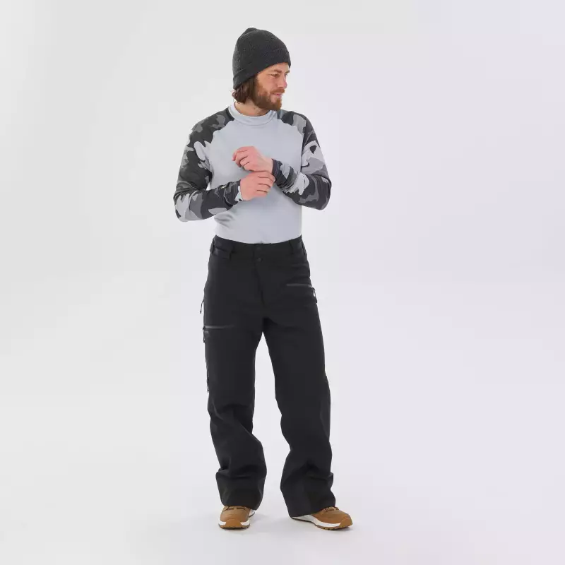 Брюки горнолыжные для фрирайда мужские черные Wedze 500