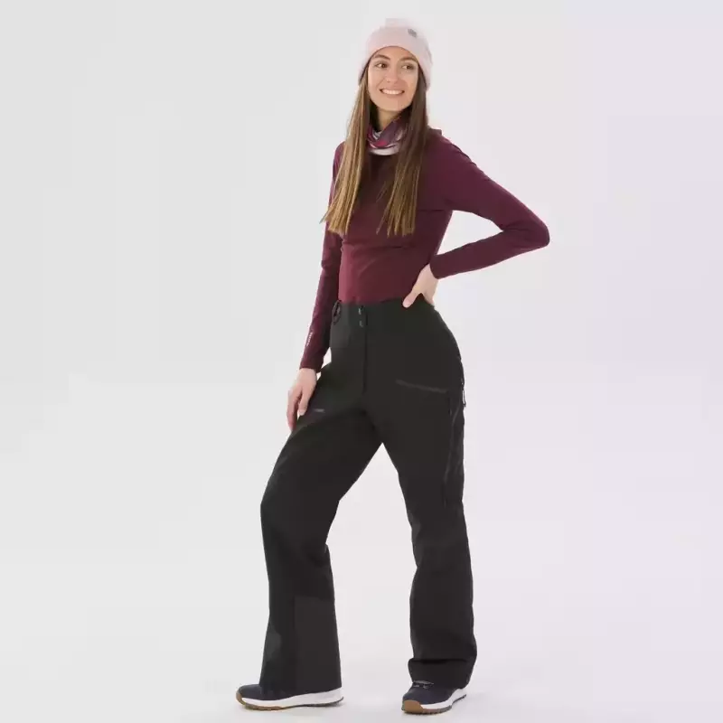 Брюки горнолыжные для фрирайда женские черные Wedze 500