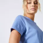 Футболка женская голубая Domyos 500