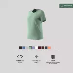 Спортивная футболка для фитнеса женская зеленая Domyos 500