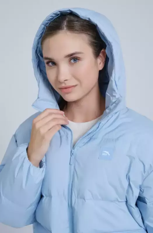 Пуховик спортивный женский синий Anta