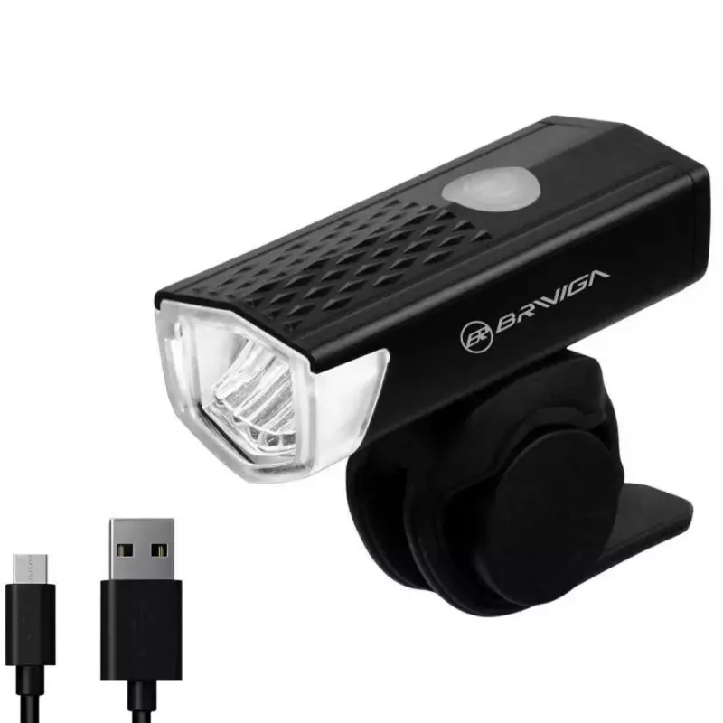 Фонарь велосипедный чёрный Briviga USB 120 FR
