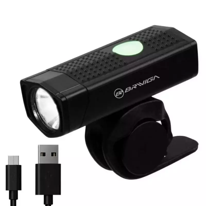 Фонарь велосипедный чёрный Briviga USB 350 FR